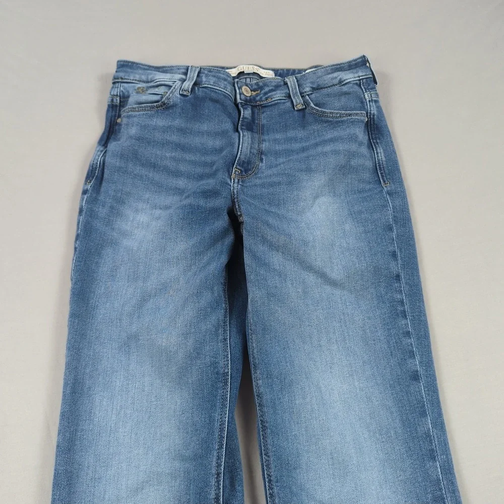 Guess Jeans‎ Womens 31 Blue Sexy Boot Cut Western Cowgirl Faded Casual Frayed